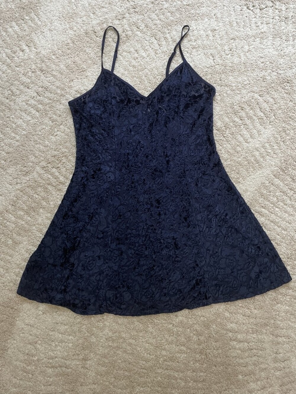 Victoria's Secret Navy Lace Slip with Spaghetti Straps Size S